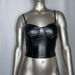 Black Sexy Adjustable Spaghetti Straps Bustier